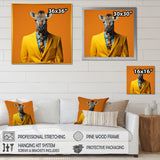 Yellow and orange suited up zebra - Zebra Fashion Bedroom Wall Art
