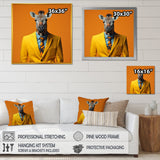 Yellow and orange suited up zebra - Zebra Fashion Bedroom Wall Art