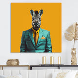 Yellow and blue suited up zebra - Zebra Fashion Wall Decor