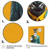 Yellow and blue suited up zebra - Zebra Fashion Wall Decor