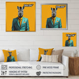 Yellow and blue suited up zebra - Zebra Fashion Wall Decor