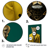 Yellow and green suited up cheetah - Tiger Fashion Large Canvas Wall Art