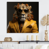 Lion in suit fashion Elegance - Lion Fashion Living Room Wall Art