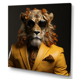 Lion in suit fashion Elegance - Lion Fashion Living Room Wall Art