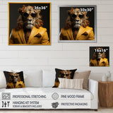 Lion in suit fashion Elegance - Lion Fashion Living Room Wall Art