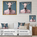 Pink and white Giraffe fashion Elegance - Giraffe Fashion Bedroom Wall Art