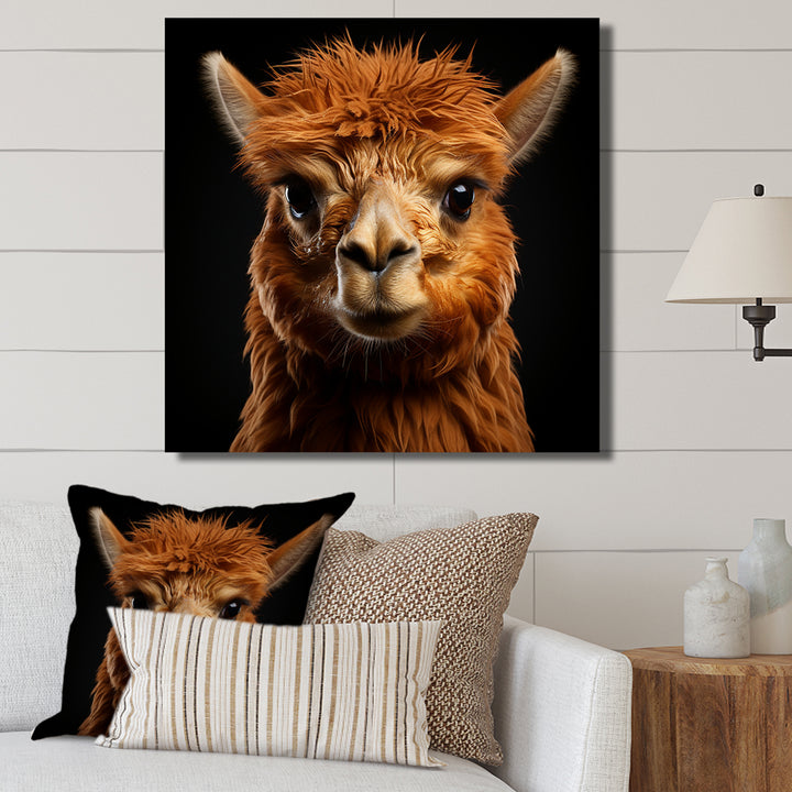 Serene Alpaca in Natural Elegance - Alpaca Canvas Wall Art