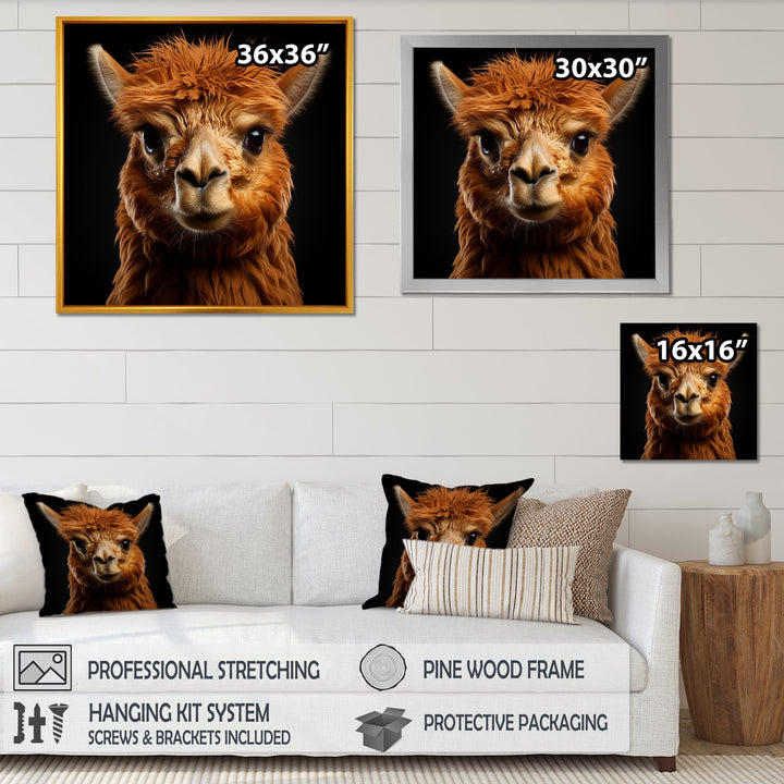 Serene Alpaca in Natural Elegance - Alpaca Canvas Wall Art