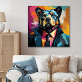 Suit up bear portrait - Bear Canvas Wall Art