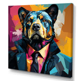 Suit up bear portrait - Bear Canvas Wall Art