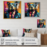 Suit up bear portrait - Bear Canvas Wall Art