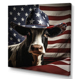 Patriotic Cow in USA - Cow Living Room Wall Art