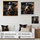 Patriotic Cow USA portrait - Cow Bedroom Wall Art