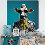 Sunglass suited cow fashion - Cow Canvas Wall Art