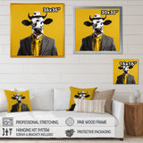 Yellow sunglass suited cow fashion - Cow Wall Decor