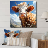 Cow portrait in a flower meadow - Cow Wall Art Prints