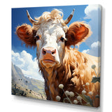 Cow portrait in a flower meadow - Cow Wall Art Prints