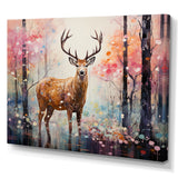 Deer in Shimmering floral forest - Deer Landscape Home Decor Art