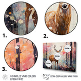 Deer in Shimmering floral forest - Deer Landscape Home Decor Art
