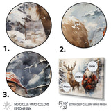 Santa and his deer in winter wonderland - Animals Canvas Wall Art