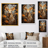 Floral Deer portrait beauty - Deer Landscape Wall Decor