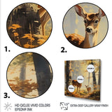 Deer family in the woods III - Animals Canvas Wall Art