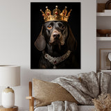 Crowned Royal Dachshund dog king - Dog Canvas Wall Art