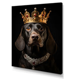 Crowned Royal Dachshund dog king - Dog Canvas Wall Art