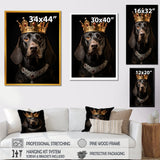 Crowned Royal Dachshund dog king - Dog Canvas Wall Art