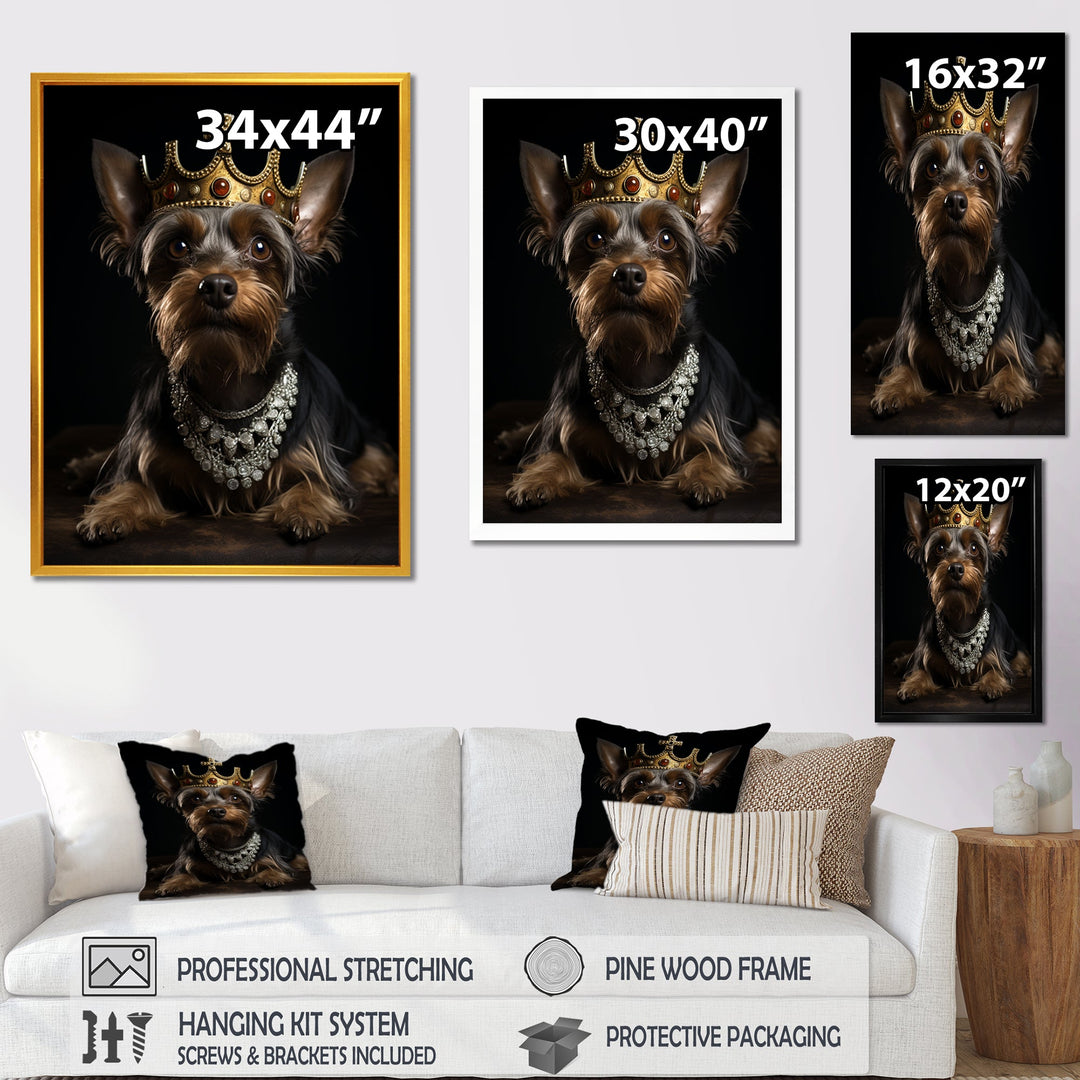 Crowned Royal Yorkshire Dog King - Dog Wall Decor