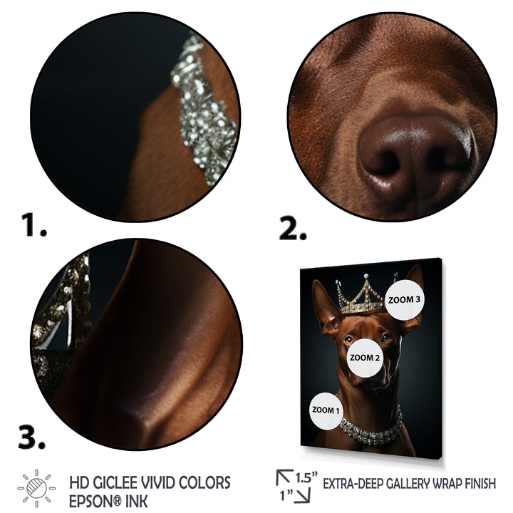 Crowned Royal pitcher dog king - Dog Wall Art Prints