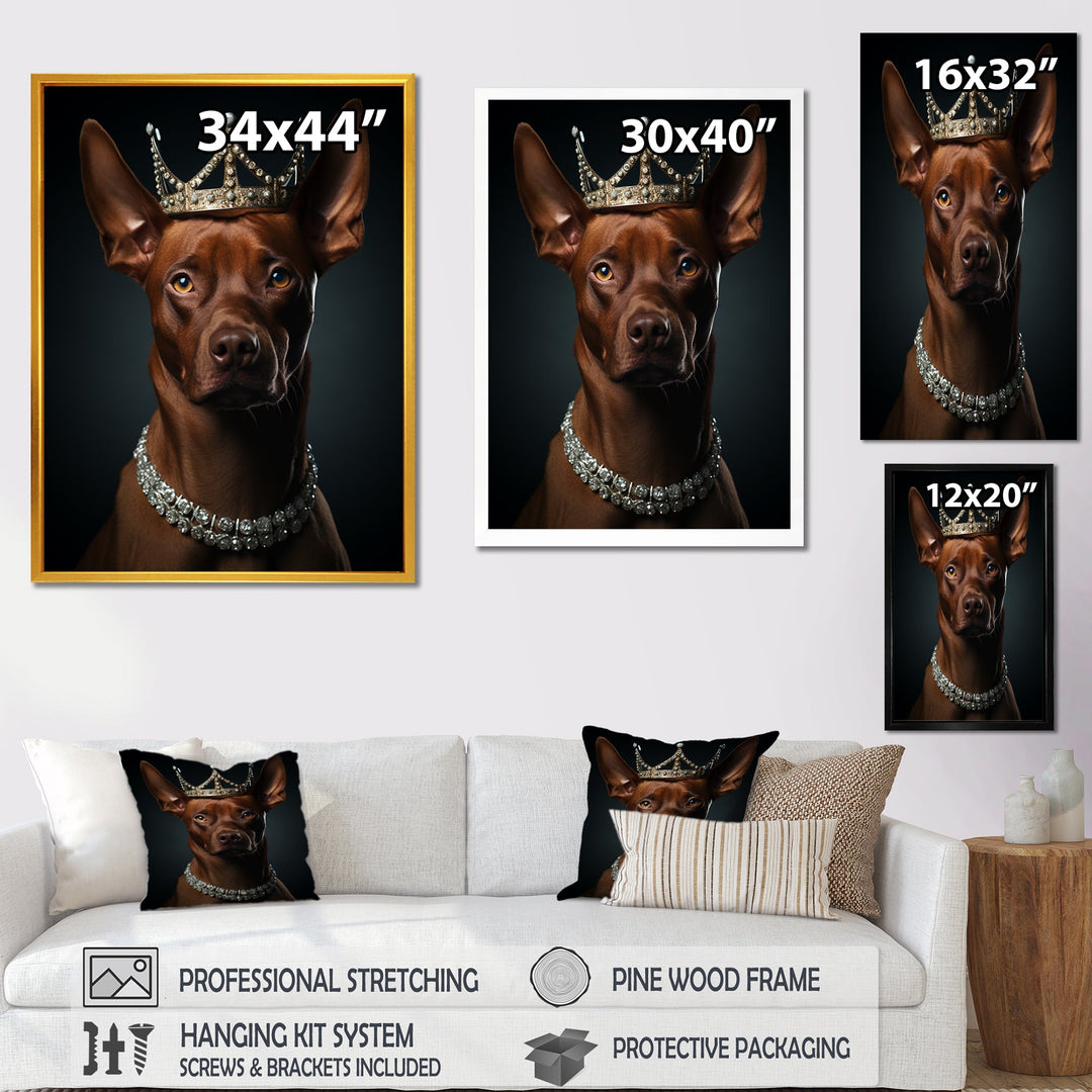 Crowned Royal pitcher dog king - Dog Wall Art Prints