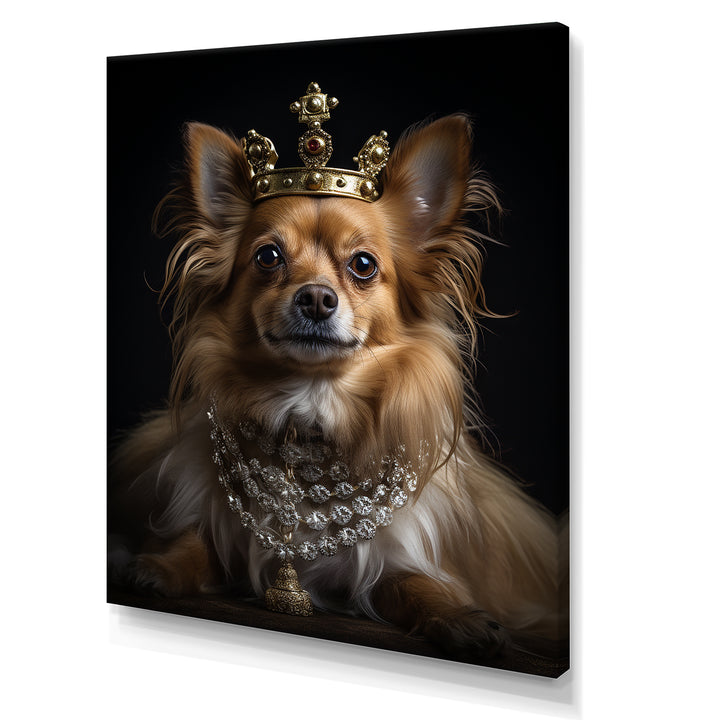 Crowned Royal bloodhound Pomeranian Dog - Yellow Dog Wall Art