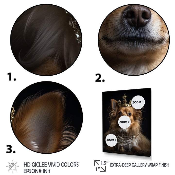 Crowned Royal bloodhound Pomeranian Dog - Yellow Dog Wall Art