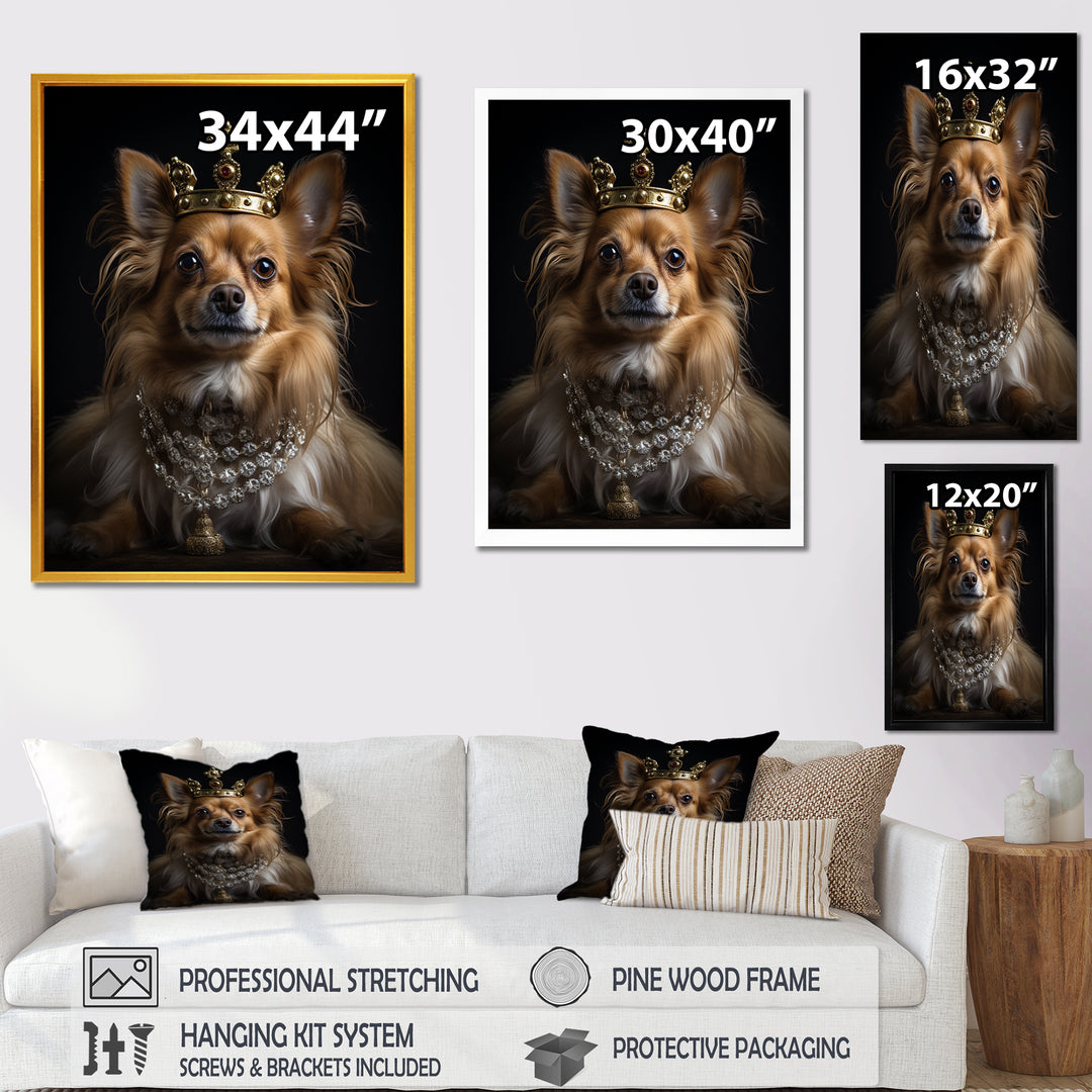 Crowned Royal bloodhound Pomeranian Dog - Yellow Dog Wall Art