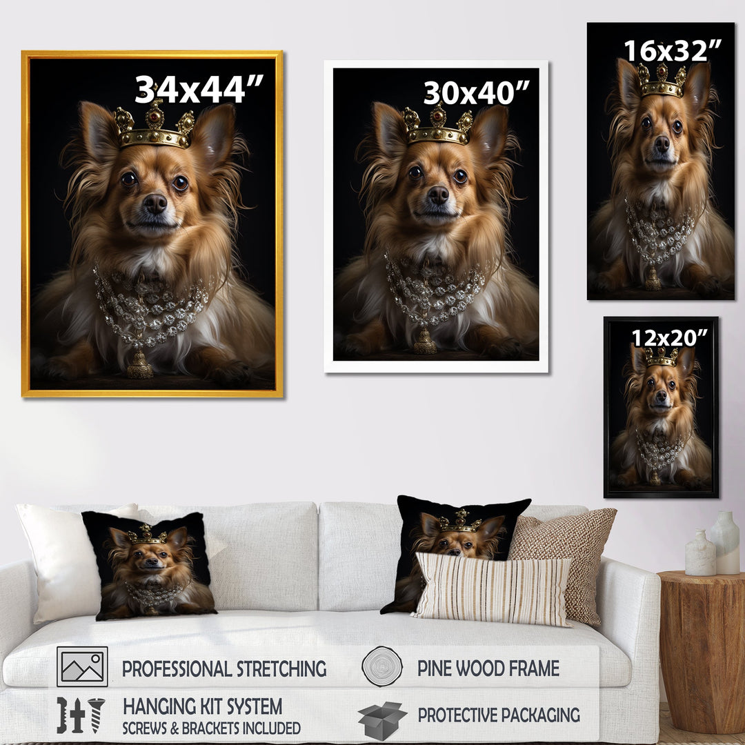 Crowned Royal bloodhound Pomeranian Dog - Yellow Dog Wall Art