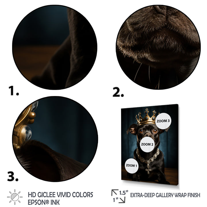 Crowned Royal Boston Terror - Black Dog Wall Art