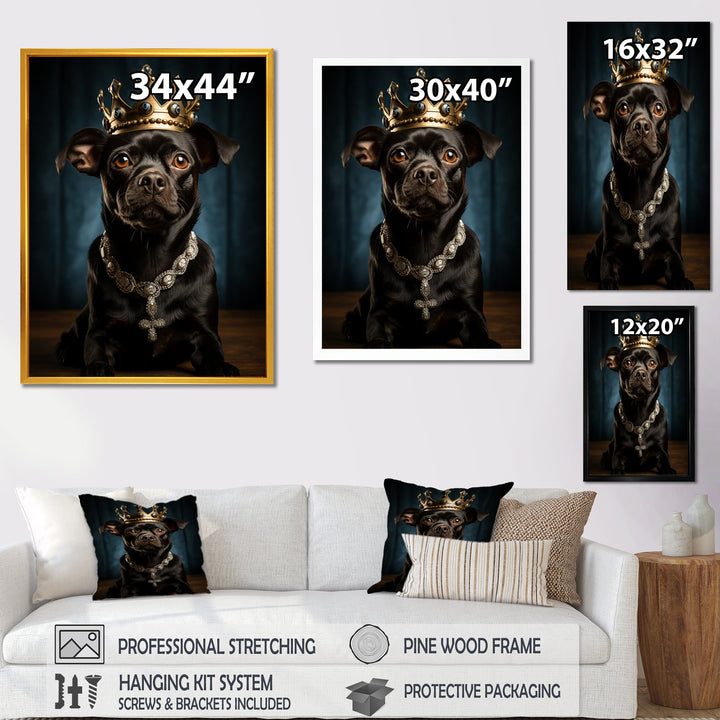 Crowned Royal Boston Terror - Black Dog Wall Art