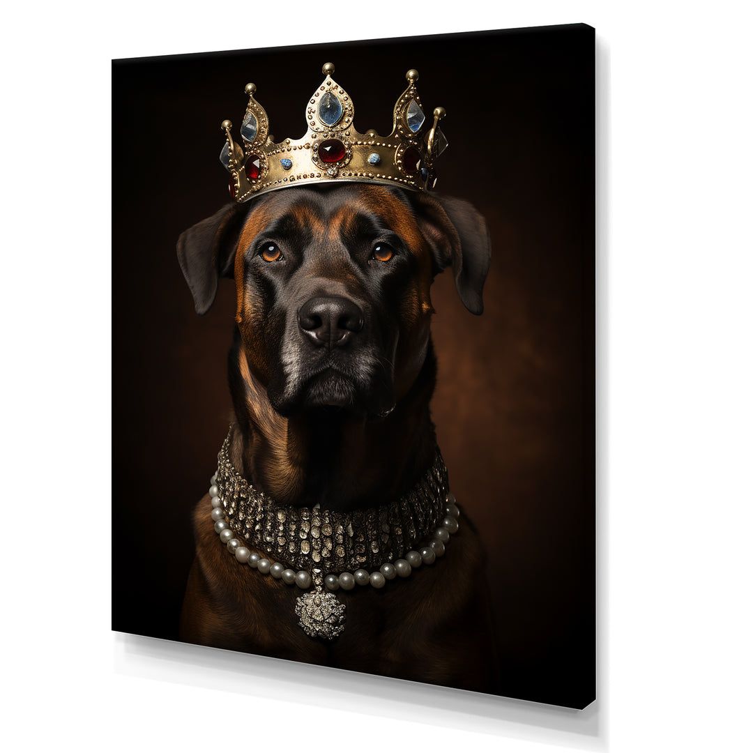 Crowned Royal mountain Dog - Dog Framed Canvas Art
