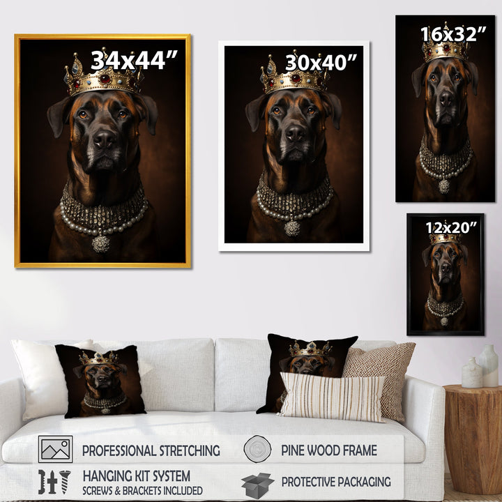 Crowned Royal mountain Dog - Dog Framed Canvas Art
