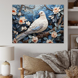 White and blue dove floral Springtime - Dove Bedroom Wall Art