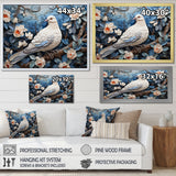 White and blue dove floral Springtime - Dove Bedroom Wall Art