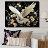 Springtime floral dove - Dove Canvas Wall Art