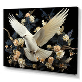 Springtime floral dove - Dove Canvas Wall Art