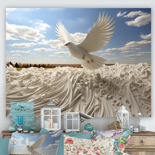 Take off white Dove harmony - Dove Canvas Wall Art