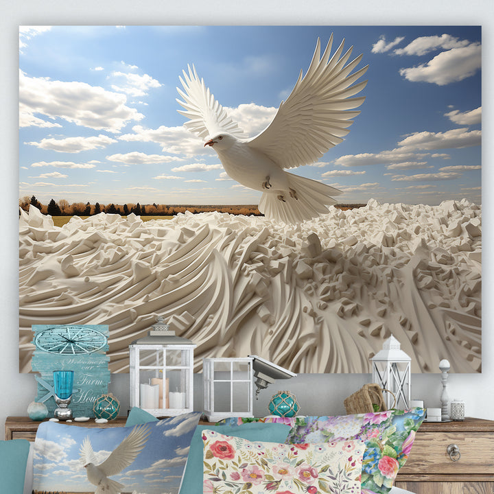 Take off white Dove harmony - Dove Canvas Wall Art