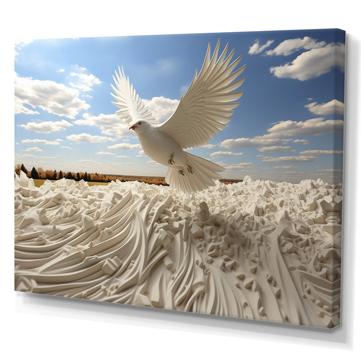 Take off white Dove harmony - Dove Canvas Wall Art