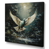 Green and white Dove take off harmony - Dove Wall Decor