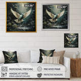 Green and white Dove take off harmony - Dove Wall Decor
