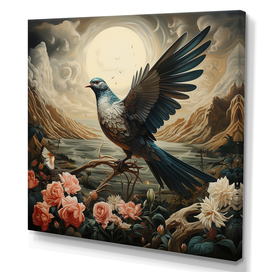 Vintage dove sunset flight - Dove Wall Art Prints